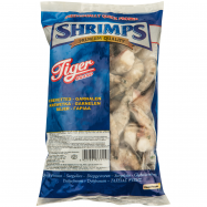 Креветки Tiger тигровые без головы в панцире глазирован 1кг - Фото