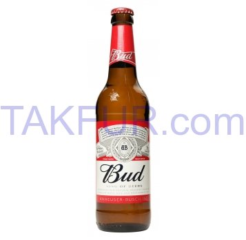 Пиво Bud светлое пастеризованное 5% 0,5л - Фото