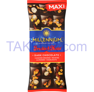 Шоколад Millennium Fruits&Nuts черный с миндалем 55% 140г - Фото