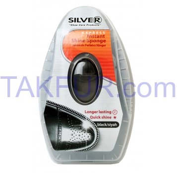 Губка-блеск Silver с дозатором силикона черная 6мл 1шт - Фото