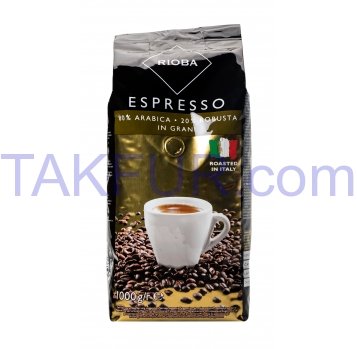 Кофе Rioba Espresso Gold натуральный жареный в зернах 1000г - Фото