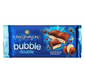 Шоколад Millennium bubble double молочный и белый 70г - Фото