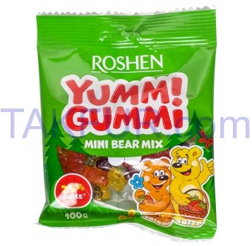 Конфеты Roshen Yummi Gummi Mini Bear mix желейные 100г - Фото