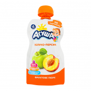 Пюре Агуша Яблоко-персик для детей от 6-ти месяцев 90г - Фото