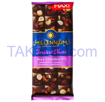 Шоколад Millennium Fruits & Nuts молочный клюква 140г - Фото