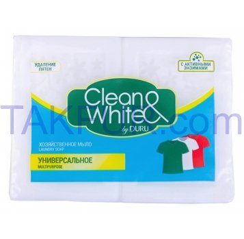 Мыло хозяйственное Duru Clean & White универс 125г*2шт 250г - Фото