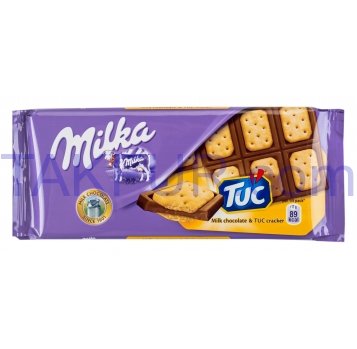 Шоколад Milka молочный с соленым крекером Тук 87г - Фото