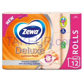 Бумага туалетная Zewa Deluxe 3-х слойная 12шт/уп - Фото
