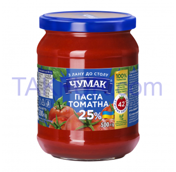 ЧУМАК ТОМАТНА ПАСТА 25% 500Г - Фото