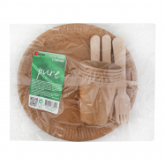 Набор посуды Інпак Pure Крафт №14364 на 5 персон крафт 1шт - Фото