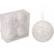 НАБІР КУЛЬ 4 ШТ 6 СМ БІЛІ - Фото