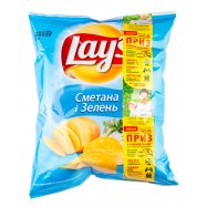 Чипсы Lay`s картофельные со вкусом сметаны и зелени 71г - Фото
