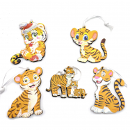 Подвес декоративный Символ года Тигр с тигренком 7*0,7*9,5см - Фото