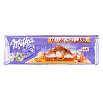 Шоколад Milka Toffee Wholenut с лесн/орех мол/карам/нач 300г - Фото