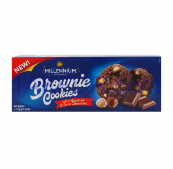 Печенье Millennium Brownie Cookies с лесным орехом 126г - Фото