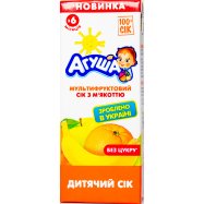 Сок Агуша мультифруктовий с м`якоттю с 6-ти месяцев 0,2л - Фото