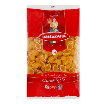 Изделия макаронные Pasta ZARA Конкилье из тв/сортов пш 500г - Фото