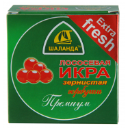 Икра лососевая Шаланда Премиум зернистая соленая 100г - Фото