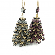 Подвес декоративный Елка Снежинка 13 * 13 * 15см - Фото