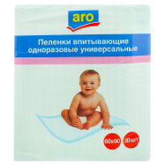 Пеленки Aro впитывающие одноразовые универсальн 60х90см 20шт - Фото