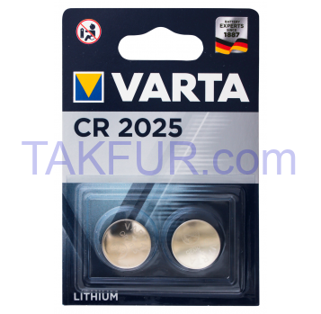Батарейка Varta CR2025 Lithium 2шт - Фото