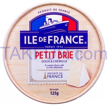 Сыр Ile de France Petit Brie мягкий 50% 125г - Фото