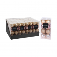 Прикраси новорічні ялинкові 16 штук рожевий колір 5 см - Фото