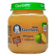 Пюре Gerber Яблоко и груша фруктовое для детей с 6 мес 130г - Фото