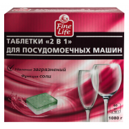 Таблетки для посудомоечных машин Fine Life 2в1 60*18г/уп - Фото