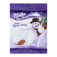 Шоколад Milka Mini Snow Balls молочний в форме шара 100г - Фото