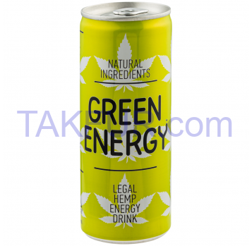 Напиток б/а Green Energy энергетический с/газ 0.25л - Фото