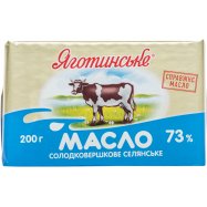 Масло Яготинське сладкосливочное крестьянское 73% 200г