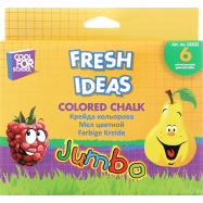 Мел 6 цветов Jumbo Fresh Ideas Cool for School 6шт - Фото