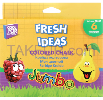 Мел 6 цветов Jumbo Fresh Ideas Cool for School 6шт - Фото