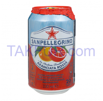 Напиток безалкогольный Sanpellegrino Aranciata Rossa 330мл - Фото