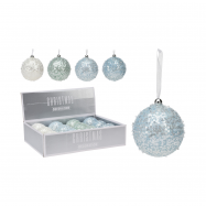 Прикраса новорічна ялинкова у формі кулі 80X80X80 мм - Фото