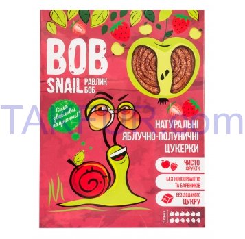 Конфеты Bob Snail натуральные яблочно-клубничные 120г - Фото
