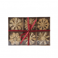 Набір сніжинок солома 6шт - Фото