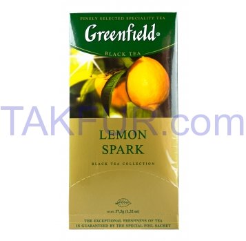 Чай Greenfield Lemon Spark черн/цедра лимона 1.5г*25шт 37.5г - Фото