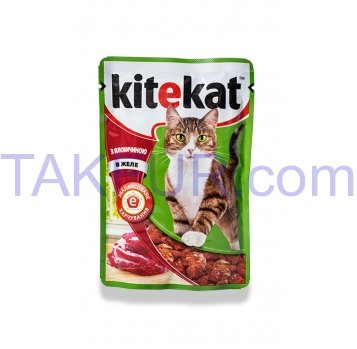 Корм для котов Kitekat с говядиной в желе 100г - Фото