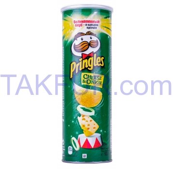 Чипсы Pringles картофельные со вкусом сыра и лука 165г - Фото