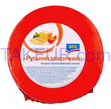 Сырный продукт Aro Русский классический 50% весовой - Фото