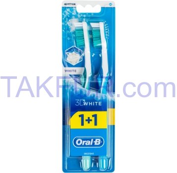 Зубная щетка Oral-B 3D White Отбеливание сред жестк 1+1шт - Фото