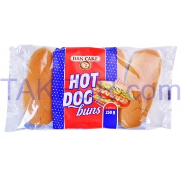 Булочки Dan Cake Hot Dog buns для хот-догов 62,5г*4шт 250г - Фото