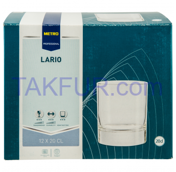 Набор стаканов Metro Professional Lario для виски 200мл 12шт - Фото