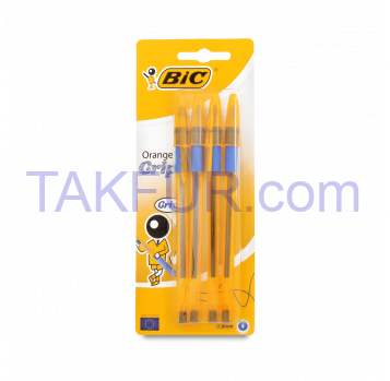 Ручка BIC Оранж Грип 0.8мм синяя 4шт/уп - Фото