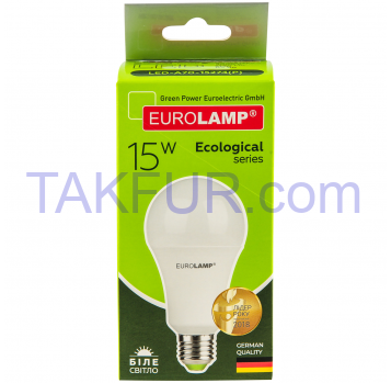 Лампа світлодіодна Eurolamp з цоколем Е27 пот 15W 4000К 1шт - Фото