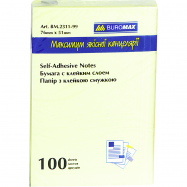 Блок бумаги Buromax с клейким слоем 76*51мм 100л - Фото
