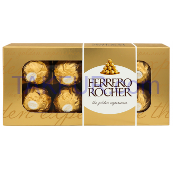 Конфеты Ferrero Rocher вафельные молоч шокол с нач и ор 100г - Фото