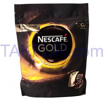 Кофе Nescafe Gold 100% натуральный растворимый сублим 120г - Фото